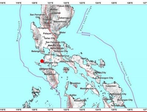 Earthquake Batangas M6 location