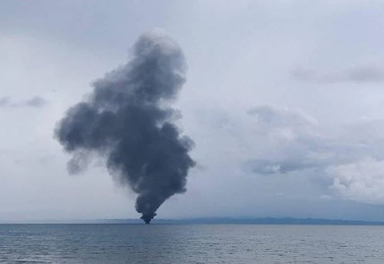 vessel catches fire Bohol