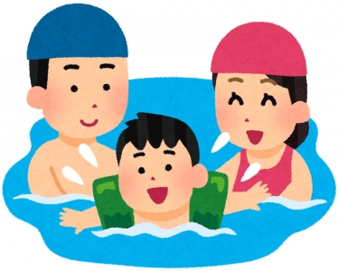 家族で水泳（いらすとや）