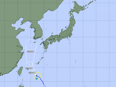 台風12号進路図（8月21日18時）