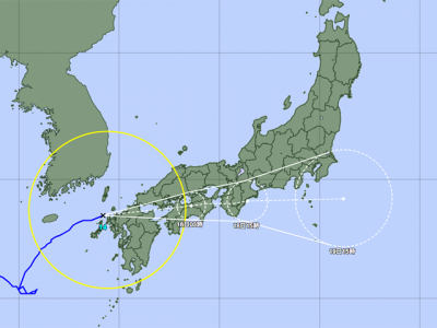 台風14号進路図（9月17日15時）