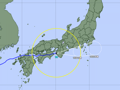 台風14号進路図（9月18日6時）