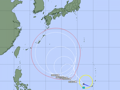 台風16号進路図（9月24日3時）