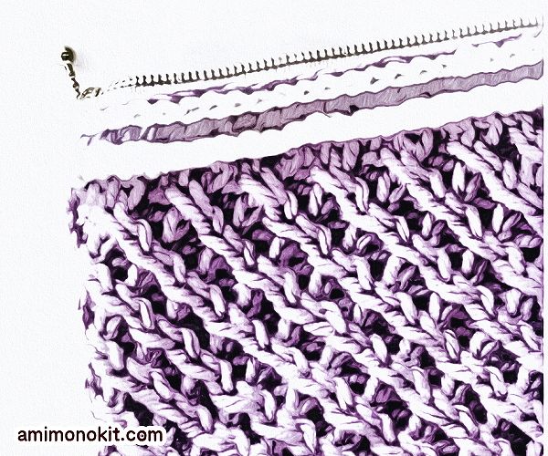 無料編み図Free Knitting Patternポーチ棒針編み2玉で編める練習におすすめ3