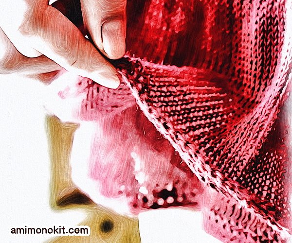 無料編み図Free Knitting Patternチュニック棒針編みフリル模様編み5