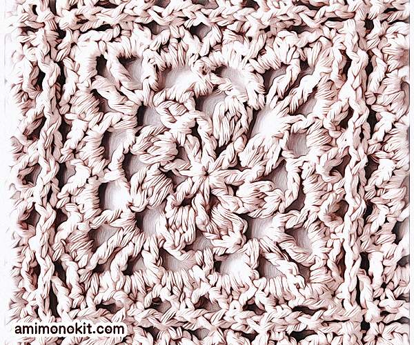 無料編み図Free Crochet Patternサマーセーターかぎ針編みモチーフつなぎガーリー3