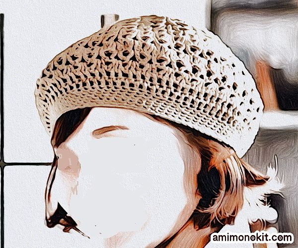 無料編み図Free Crochet Patternベレー帽かぎ針編みニット帽可愛いガーリー3