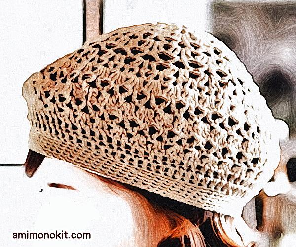 無料編み図Free Crochet Patternベレー帽かぎ針編みニット帽可愛いガーリー1