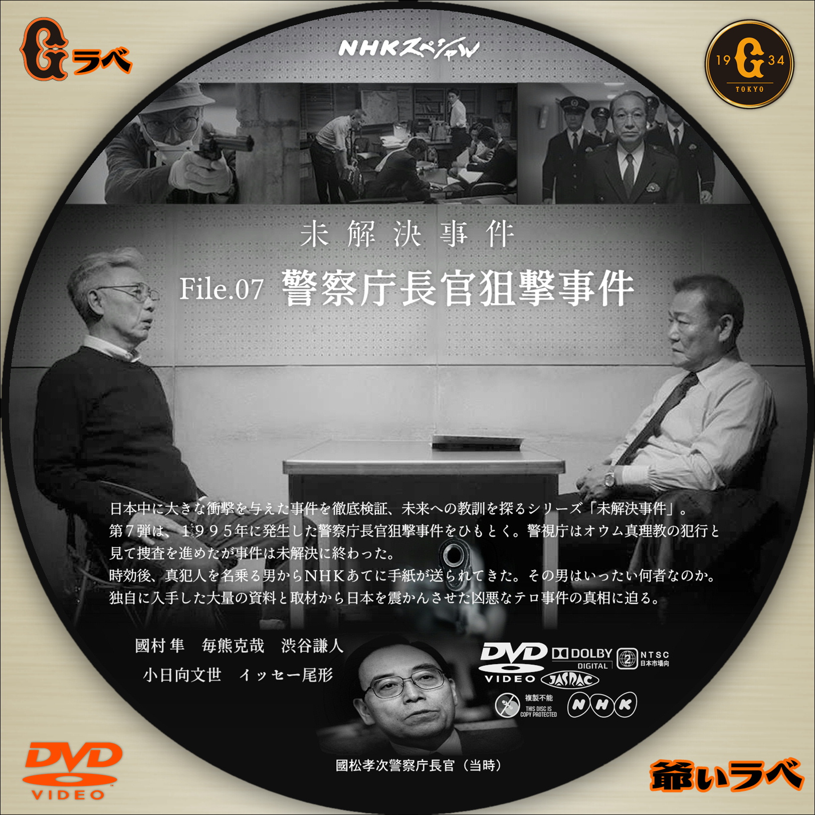 NHK 未解決事件 File-07 警察庁長官狙撃事件（DVD）