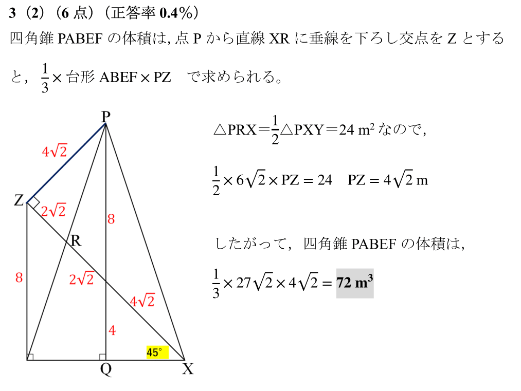 2021　宮崎県　空間図形　超難問　正答率0　高校入試　数学