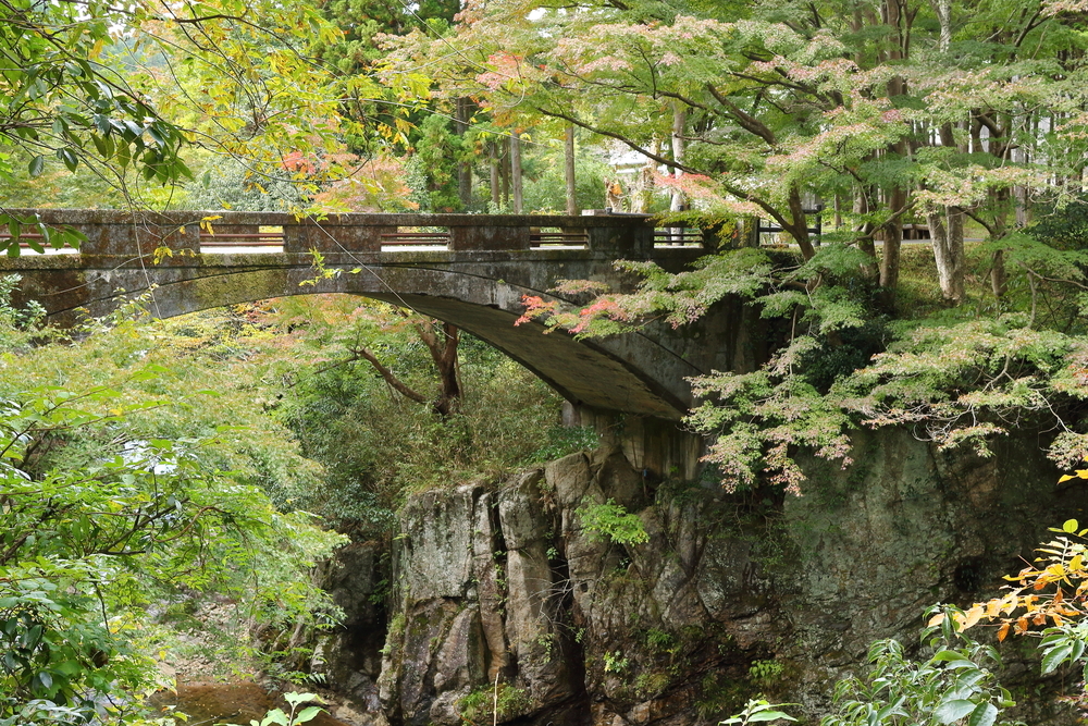 河内渓谷・長徳寺の紅葉（2020）　忍田橋の画像