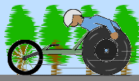 車椅子マラソンアニメ素材