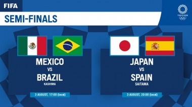 Tokyo Olympic Mens semi-finals Japan vs Spain Mexico vs Brazil