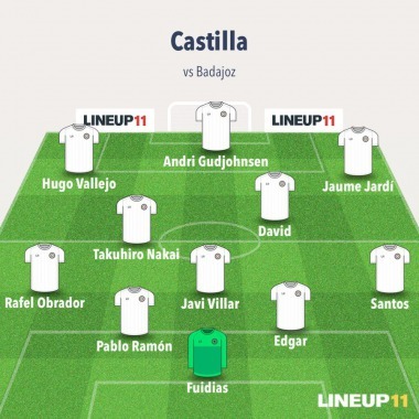 Castilla’s starting XI against Badajoz