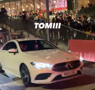 Tomiyasu getting the love from the Arsenal fans as he was leaving the Emirates Stadium last night