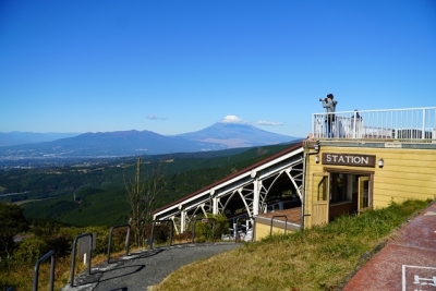 十国峠駅と富士山