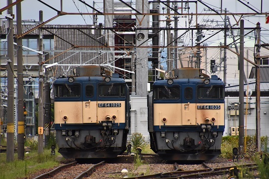 2021年8月8日撮影　南松本にて　EF64-1035号機と1025号機の原色並び