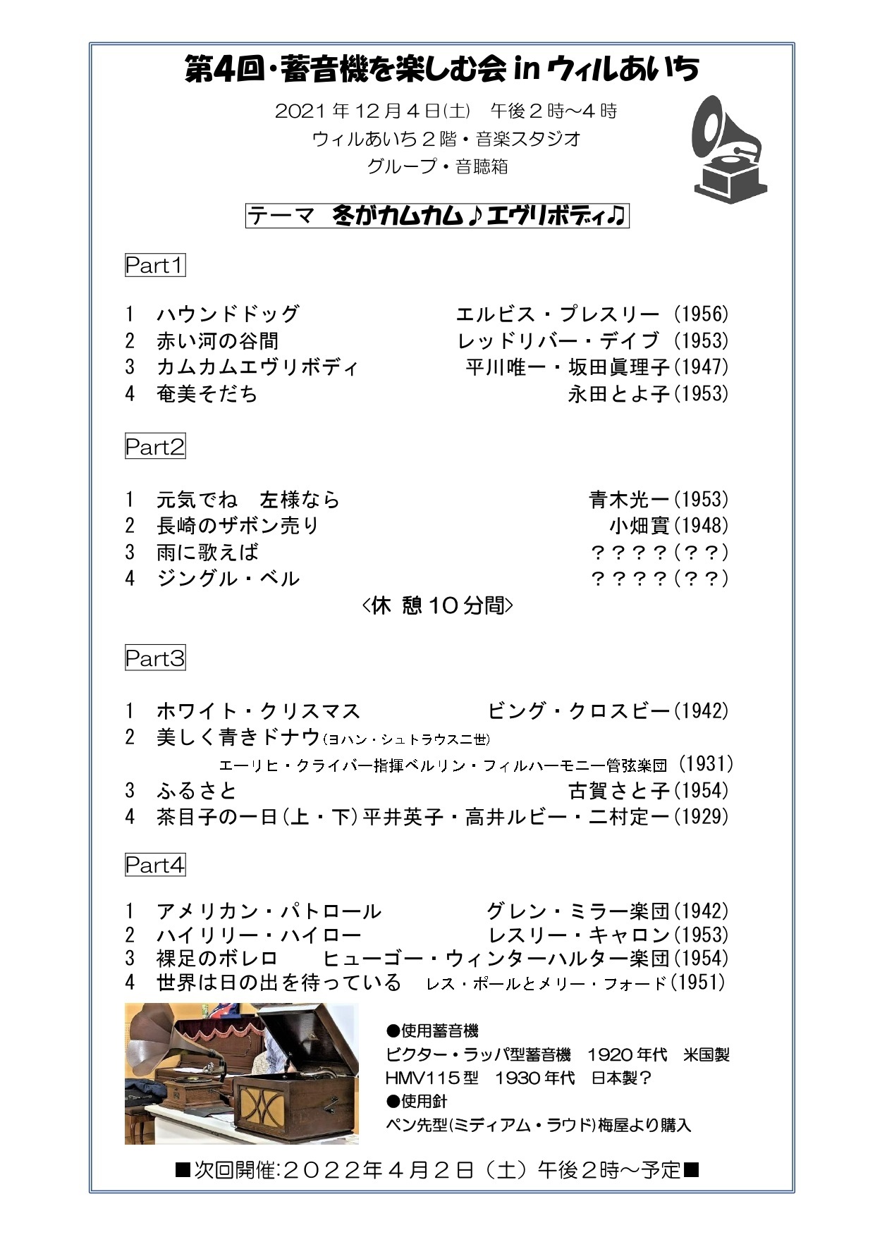 音聴箱　ウィル愛知コンサートプログラム 第4回_page-0001