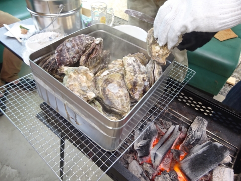 「牡蠣のカンカン焼き」①