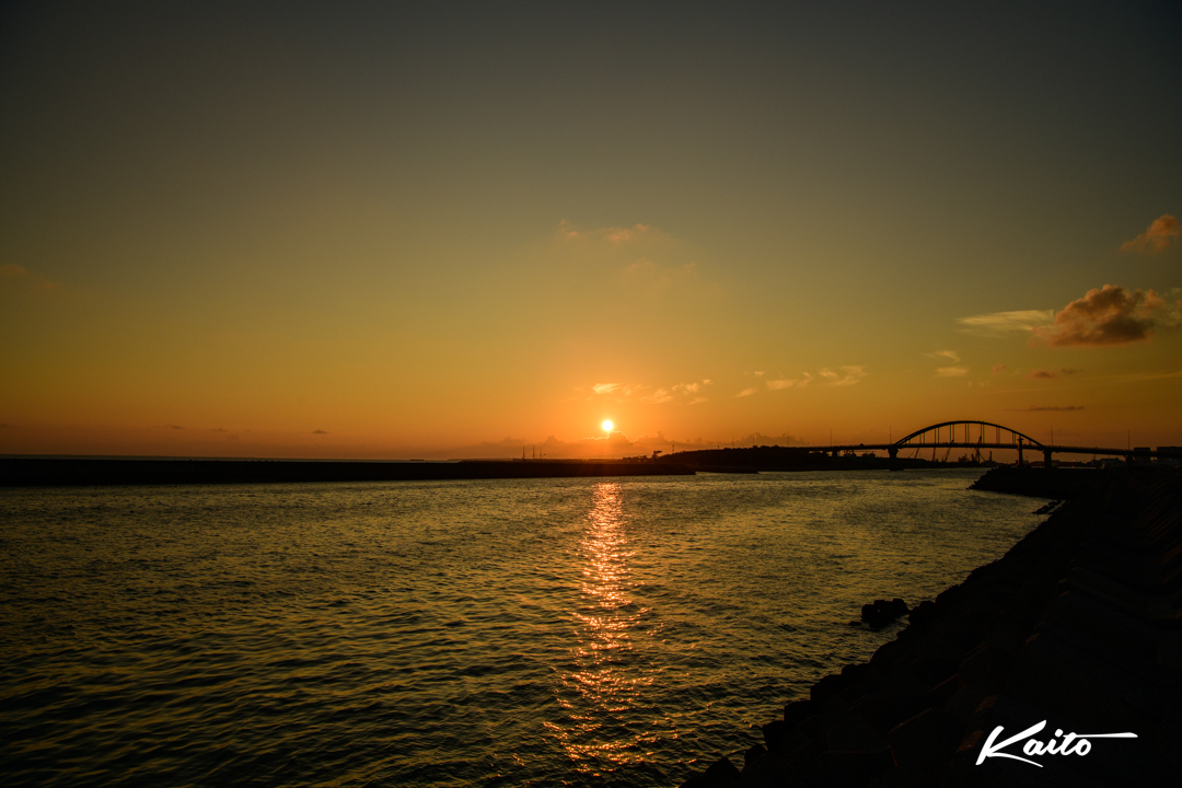 石垣島　八島漁港からの夕日