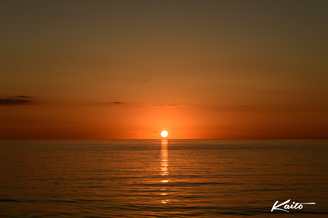 石垣島　美しい夕日と日没とグリンフラッシュ